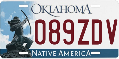 OK license plate 089ZDV