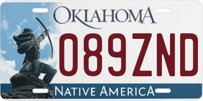 OK license plate 089ZND