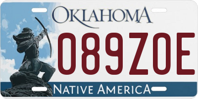 OK license plate 089ZOE