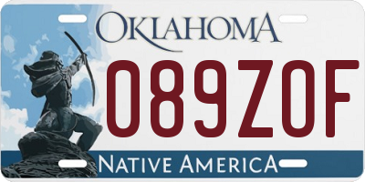 OK license plate 089ZOF