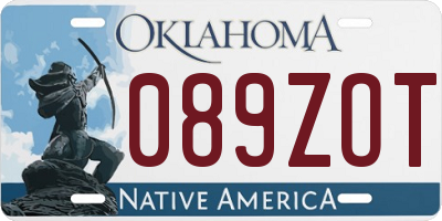 OK license plate 089ZOT