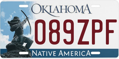 OK license plate 089ZPF