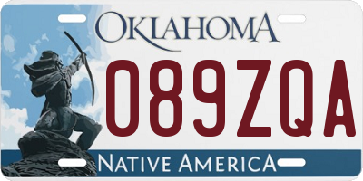 OK license plate 089ZQA