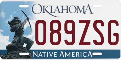 OK license plate 089ZSG