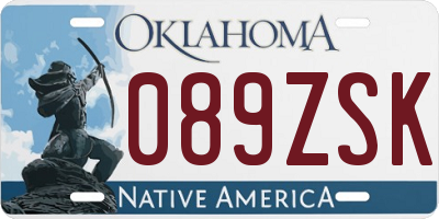 OK license plate 089ZSK