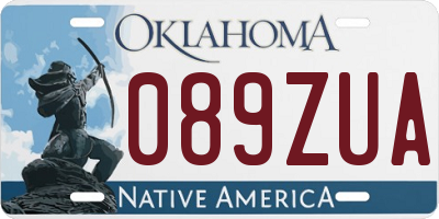 OK license plate 089ZUA