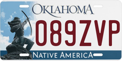 OK license plate 089ZVP
