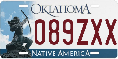 OK license plate 089ZXX