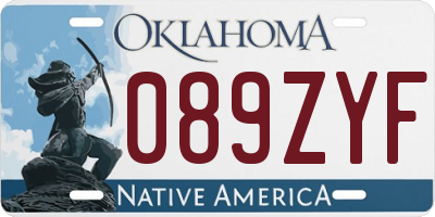 OK license plate 089ZYF