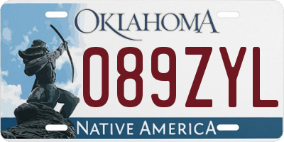OK license plate 089ZYL