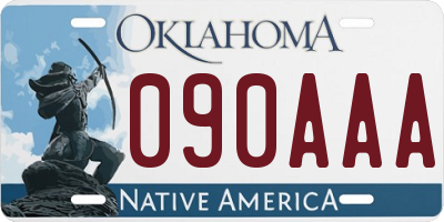 OK license plate 090AAA