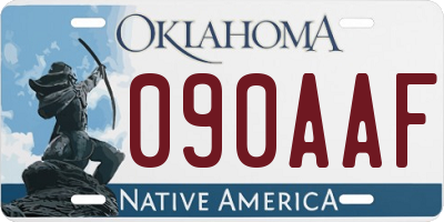 OK license plate 090AAF