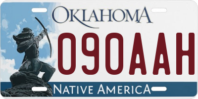 OK license plate 090AAH