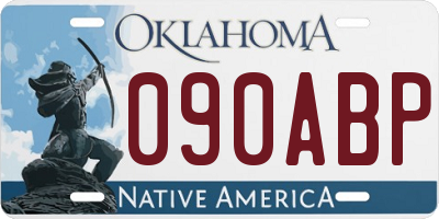 OK license plate 090ABP