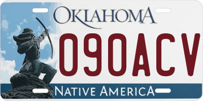 OK license plate 090ACV