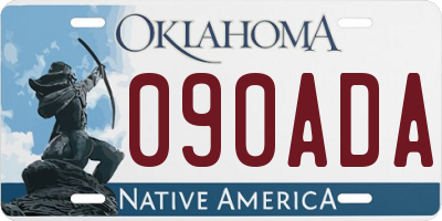 OK license plate 090ADA