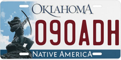 OK license plate 090ADH