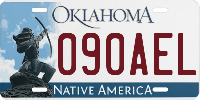 OK license plate 090AEL