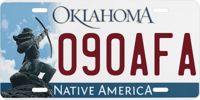 OK license plate 090AFA