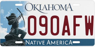 OK license plate 090AFW