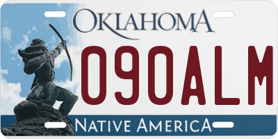 OK license plate 090ALM