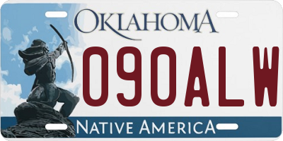 OK license plate 090ALW