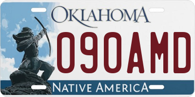 OK license plate 090AMD