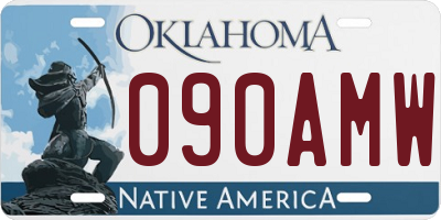 OK license plate 090AMW