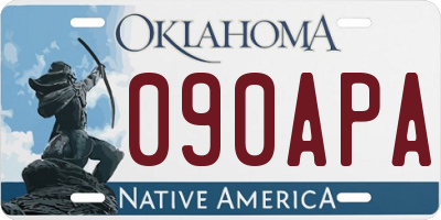 OK license plate 090APA