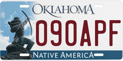 OK license plate 090APF