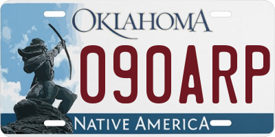 OK license plate 090ARP