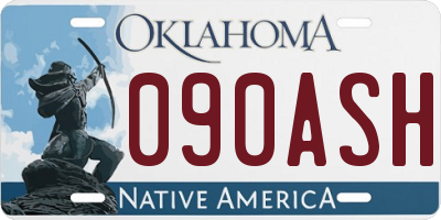 OK license plate 090ASH