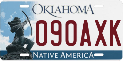 OK license plate 090AXK