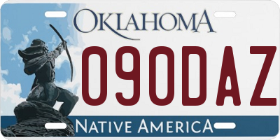 OK license plate 090DAZ