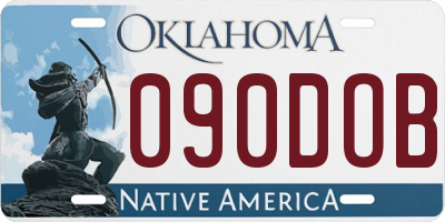 OK license plate 090DOB