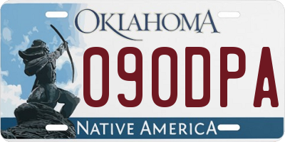 OK license plate 090DPA