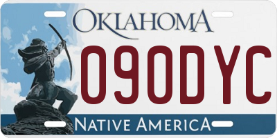 OK license plate 090DYC