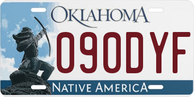 OK license plate 090DYF