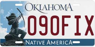 OK license plate 090FIX