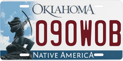 OK license plate 090WOB