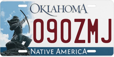 OK license plate 090ZMJ
