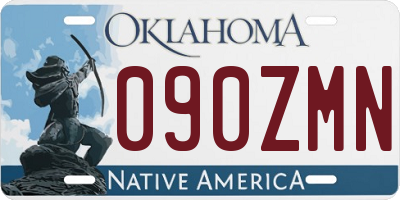 OK license plate 090ZMN