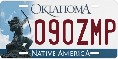 OK license plate 090ZMP
