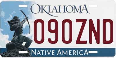 OK license plate 090ZND
