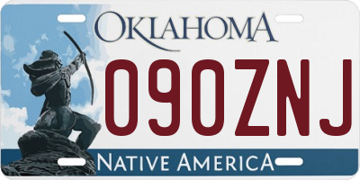 OK license plate 090ZNJ