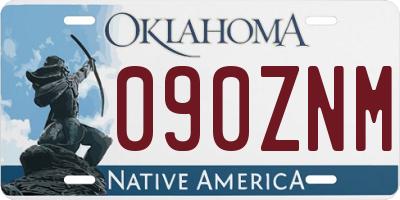 OK license plate 090ZNM