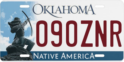 OK license plate 090ZNR