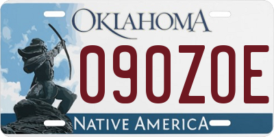 OK license plate 090ZOE
