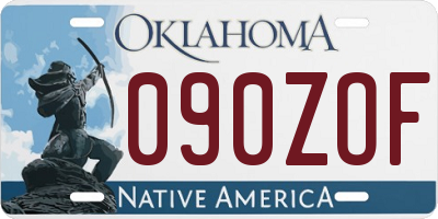 OK license plate 090ZOF