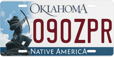 OK license plate 090ZPR